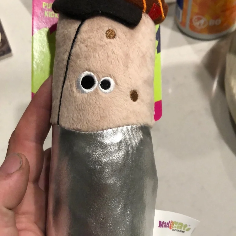 Mad Cat Silver and Tan Burrito Cat Toy